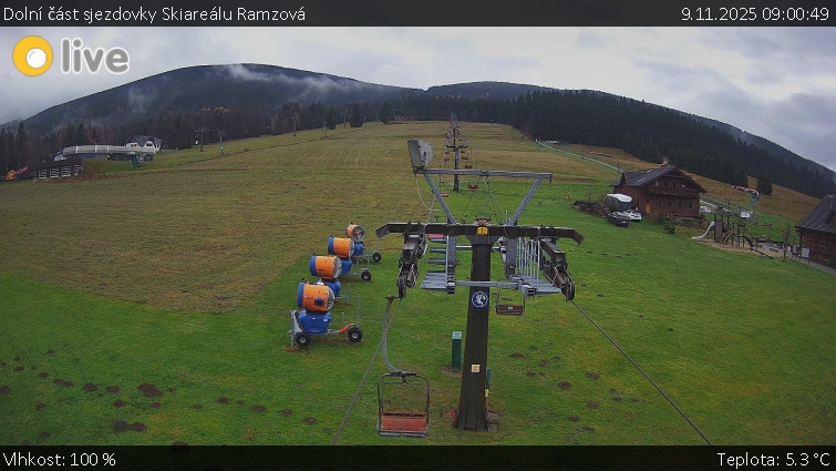 Horské atrakce Ramzová - Dolní část sjezdovky Skiareálu Ramzová - 9.11.2025 v 09:00