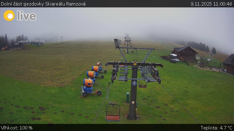 Horské atrakce Ramzová - Dolní část sjezdovky Skiareálu Ramzová - 9.11.2025 v 11:00