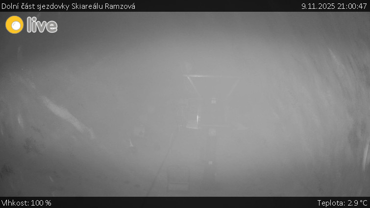 Horské atrakce Ramzová - Dolní část sjezdovky Skiareálu Ramzová - 9.11.2025 v 21:00