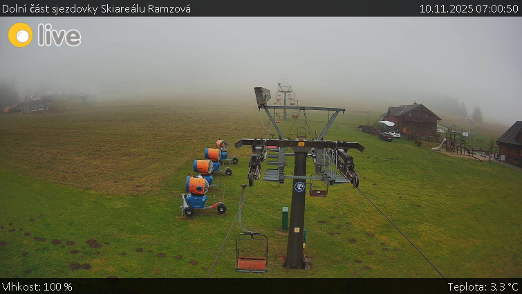 Horské atrakce Ramzová - Dolní část sjezdovky Skiareálu Ramzová - 10.11.2025 v 07:00
