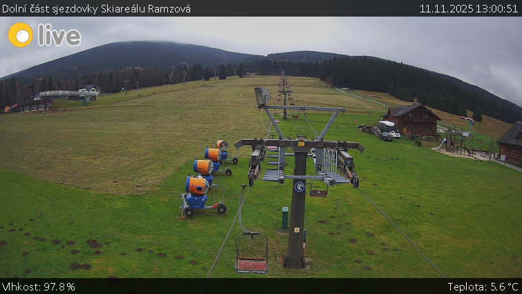 Horské atrakce Ramzová - Dolní část sjezdovky Skiareálu Ramzová - 11.11.2025 v 13:00