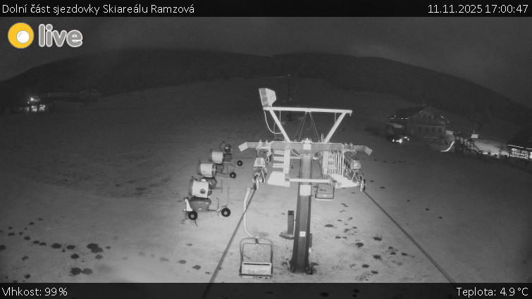 Horské atrakce Ramzová - Dolní část sjezdovky Skiareálu Ramzová - 11.11.2025 v 17:00