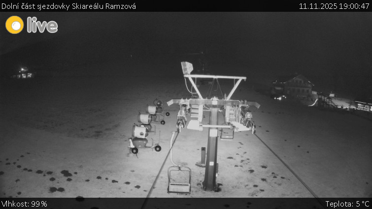 Horské atrakce Ramzová - Dolní část sjezdovky Skiareálu Ramzová - 11.11.2025 v 19:00