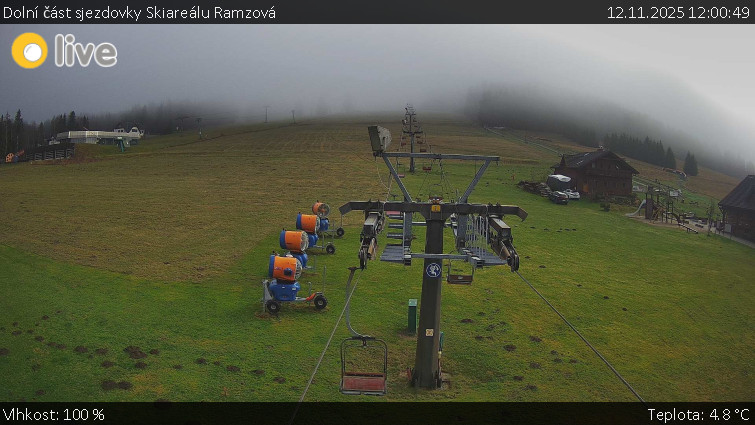 Horské atrakce Ramzová - Dolní část sjezdovky Skiareálu Ramzová - 12.11.2025 v 12:00