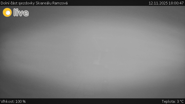 Horské atrakce Ramzová - Dolní část sjezdovky Skiareálu Ramzová - 12.11.2025 v 18:00