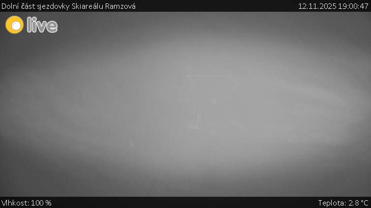 Horské atrakce Ramzová - Dolní část sjezdovky Skiareálu Ramzová - 12.11.2025 v 19:00