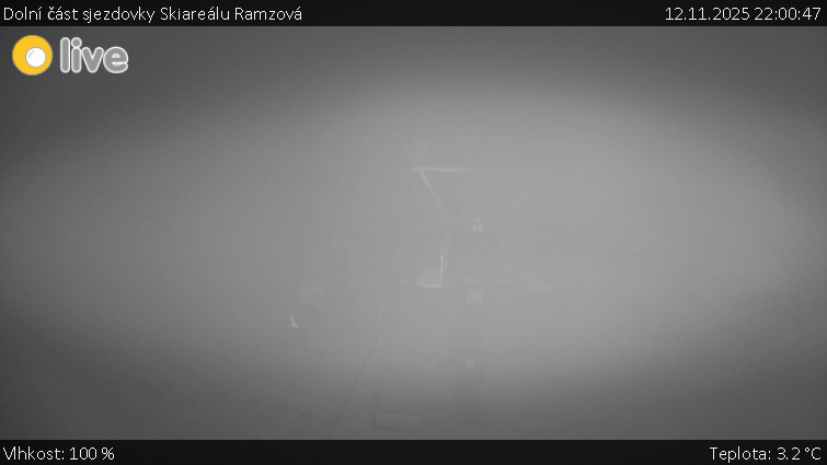 Horské atrakce Ramzová - Dolní část sjezdovky Skiareálu Ramzová - 12.11.2025 v 22:00