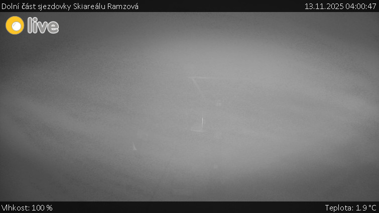 Horské atrakce Ramzová - Dolní část sjezdovky Skiareálu Ramzová - 13.11.2025 v 04:00