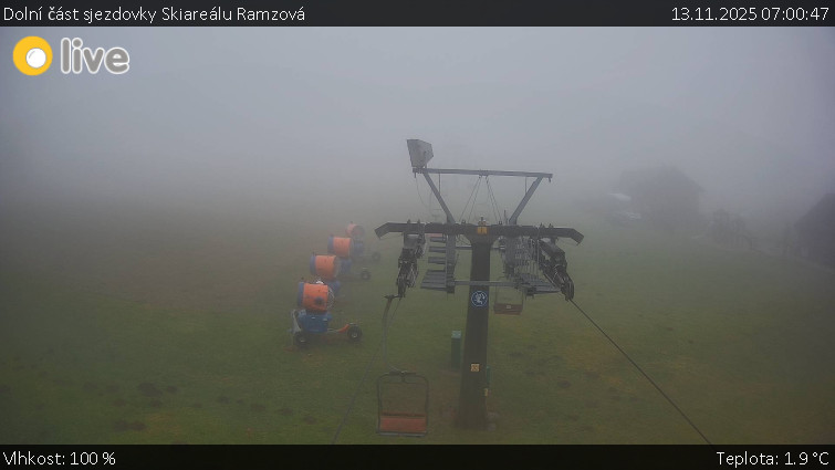 Horské atrakce Ramzová - Dolní část sjezdovky Skiareálu Ramzová - 13.11.2025 v 07:00