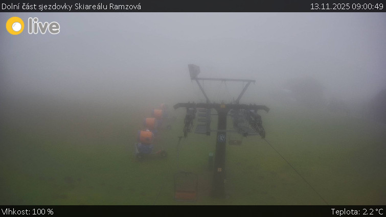 Horské atrakce Ramzová - Dolní část sjezdovky Skiareálu Ramzová - 13.11.2025 v 09:00