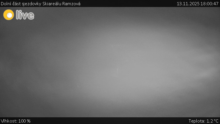 Horské atrakce Ramzová - Dolní část sjezdovky Skiareálu Ramzová - 13.11.2025 v 18:00