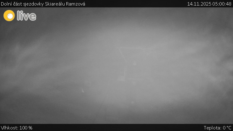 Horské atrakce Ramzová - Dolní část sjezdovky Skiareálu Ramzová - 14.11.2025 v 05:00