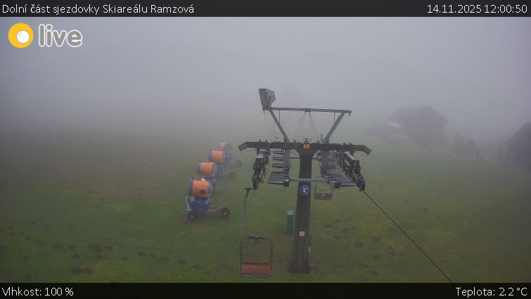 Horské atrakce Ramzová - Dolní část sjezdovky Skiareálu Ramzová - 14.11.2025 v 12:00