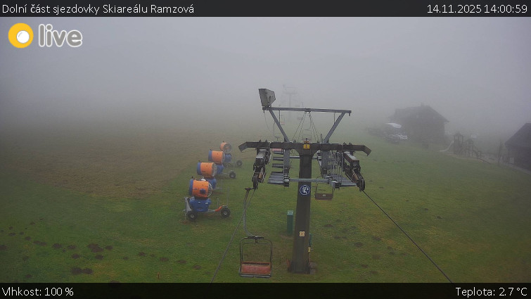 Horské atrakce Ramzová - Dolní část sjezdovky Skiareálu Ramzová - 14.11.2025 v 14:00