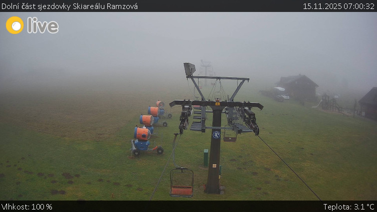 Horské atrakce Ramzová - Dolní část sjezdovky Skiareálu Ramzová - 15.11.2025 v 07:00