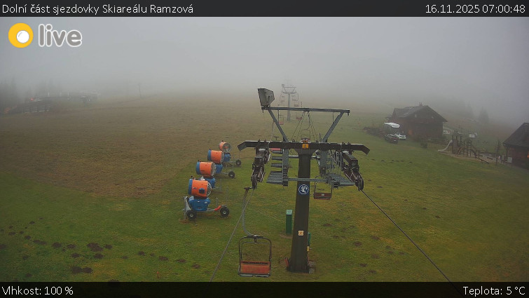 Horské atrakce Ramzová - Dolní část sjezdovky Skiareálu Ramzová - 16.11.2025 v 07:00
