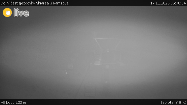Horské atrakce Ramzová - Dolní část sjezdovky Skiareálu Ramzová - 17.11.2025 v 06:00