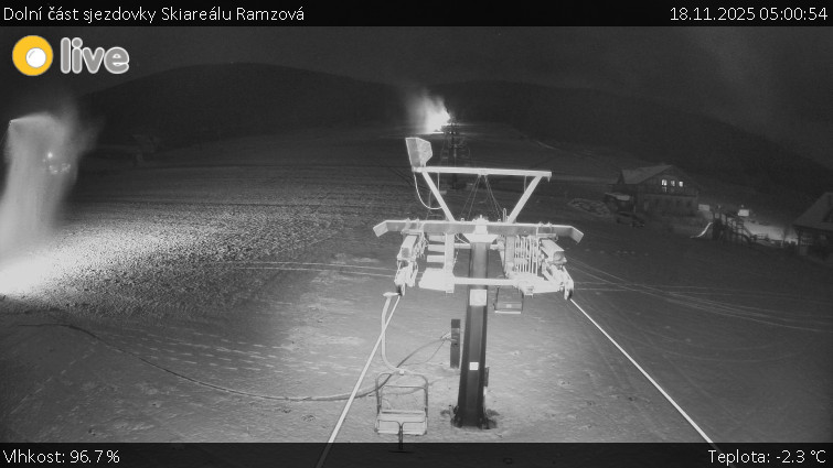 Horské atrakce Ramzová - Dolní část sjezdovky Skiareálu Ramzová - 18.11.2025 v 05:00