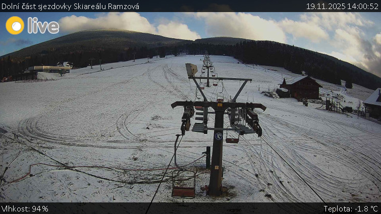 Horské atrakce Ramzová - Dolní část sjezdovky Skiareálu Ramzová - 19.11.2025 v 14:00