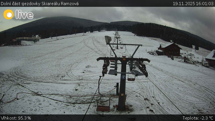 Horské atrakce Ramzová - Dolní část sjezdovky Skiareálu Ramzová - 19.11.2025 v 16:01
