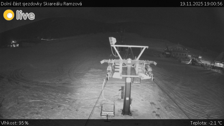 Horské atrakce Ramzová - Dolní část sjezdovky Skiareálu Ramzová - 19.11.2025 v 19:00