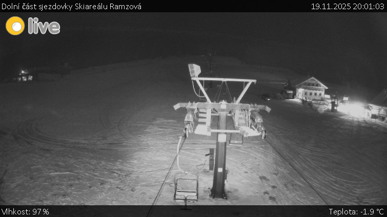 Horské atrakce Ramzová - Dolní část sjezdovky Skiareálu Ramzová - 19.11.2025 v 20:01