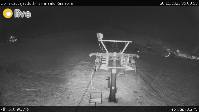 Horské atrakce Ramzová - Dolní část sjezdovky Skiareálu Ramzová - 20.11.2025 v 05:00