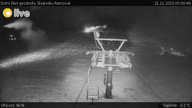 Horské atrakce Ramzová - Dolní část sjezdovky Skiareálu Ramzová - 21.11.2025 v 05:00