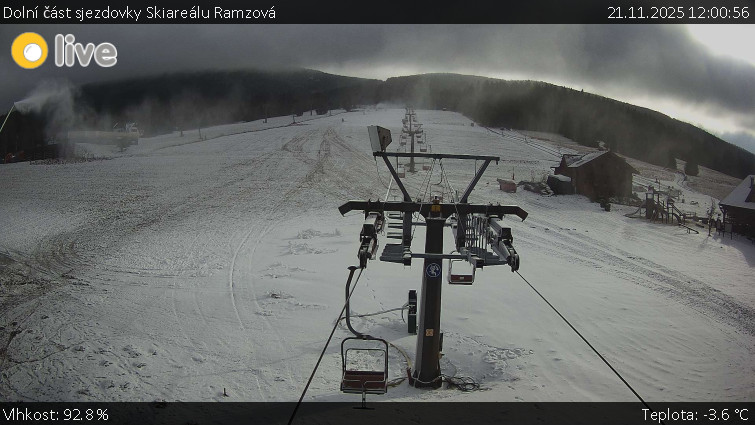 Horské atrakce Ramzová - Dolní část sjezdovky Skiareálu Ramzová - 21.11.2025 v 12:00