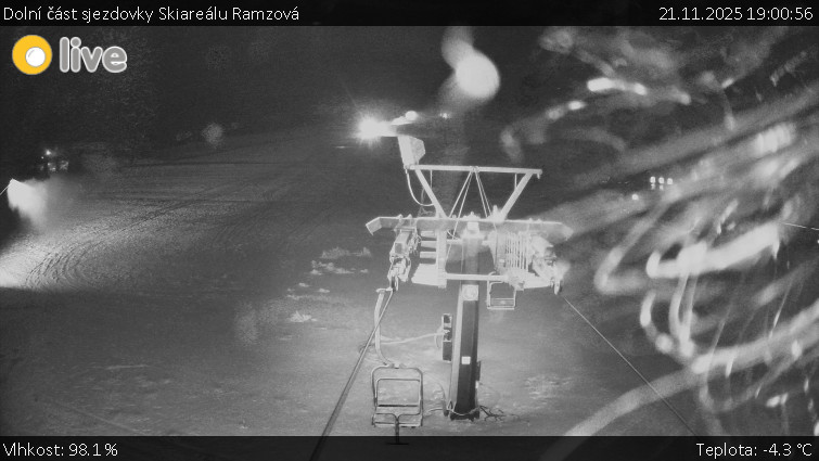 Horské atrakce Ramzová - Dolní část sjezdovky Skiareálu Ramzová - 21.11.2025 v 19:00