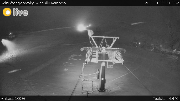 Horské atrakce Ramzová - Dolní část sjezdovky Skiareálu Ramzová - 21.11.2025 v 22:00