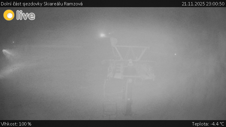 Horské atrakce Ramzová - Dolní část sjezdovky Skiareálu Ramzová - 21.11.2025 v 23:00
