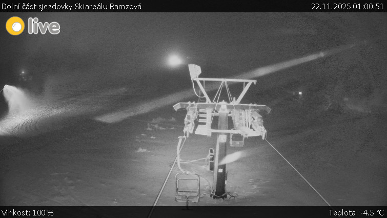 Horské atrakce Ramzová - Dolní část sjezdovky Skiareálu Ramzová - 22.11.2025 v 01:00
