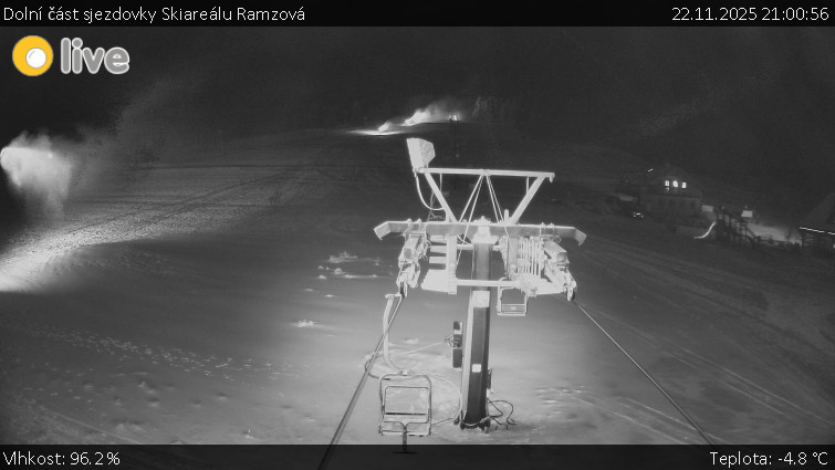 Horské atrakce Ramzová - Dolní část sjezdovky Skiareálu Ramzová - 22.11.2025 v 21:00