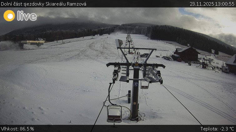 Horské atrakce Ramzová - Dolní část sjezdovky Skiareálu Ramzová - 23.11.2025 v 13:00