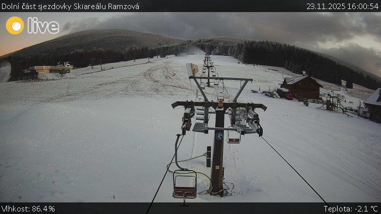Horské atrakce Ramzová - Dolní část sjezdovky Skiareálu Ramzová - 23.11.2025 v 16:00