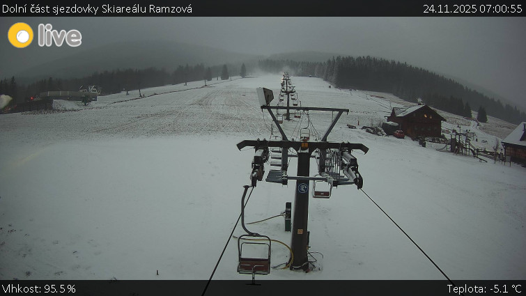 Horské atrakce Ramzová - Dolní část sjezdovky Skiareálu Ramzová - 24.11.2025 v 07:00