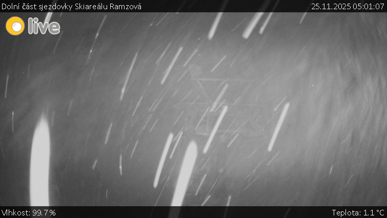 Horské atrakce Ramzová - Dolní část sjezdovky Skiareálu Ramzová - 25.11.2025 v 05:01