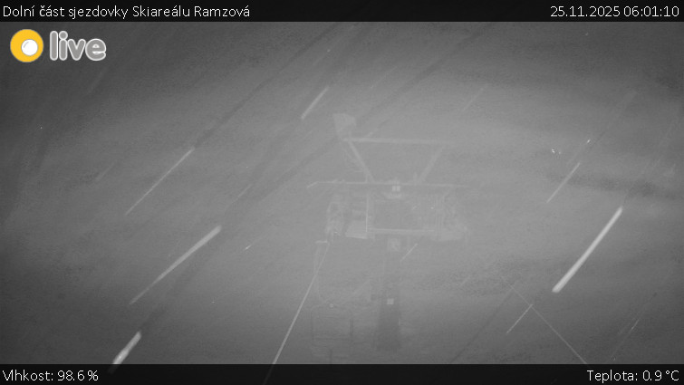 Horské atrakce Ramzová - Dolní část sjezdovky Skiareálu Ramzová - 25.11.2025 v 06:01