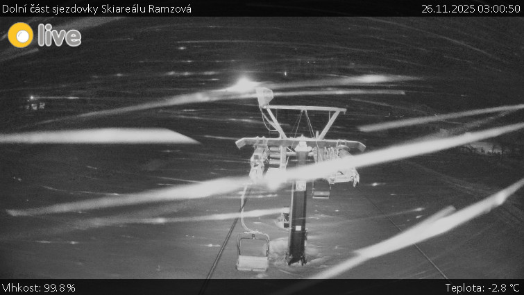 Horské atrakce Ramzová - Dolní část sjezdovky Skiareálu Ramzová - 26.11.2025 v 03:00