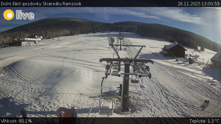 Horské atrakce Ramzová - Dolní část sjezdovky Skiareálu Ramzová - 28.11.2025 v 13:00