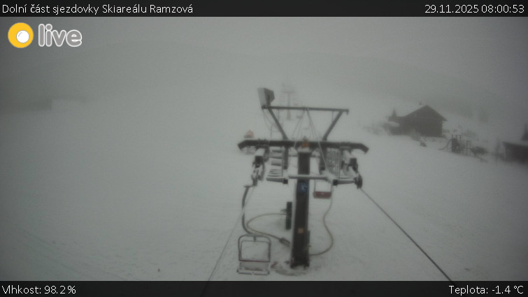 Horské atrakce Ramzová - Dolní část sjezdovky Skiareálu Ramzová - 29.11.2025 v 08:00