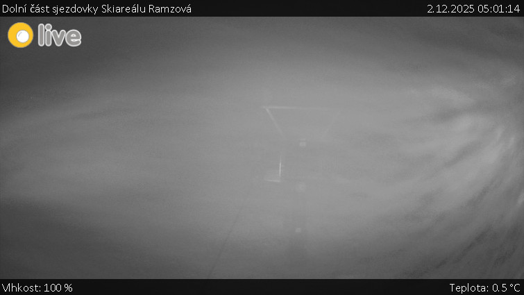 Horské atrakce Ramzová - Dolní část sjezdovky Skiareálu Ramzová - 2.12.2025 v 05:01