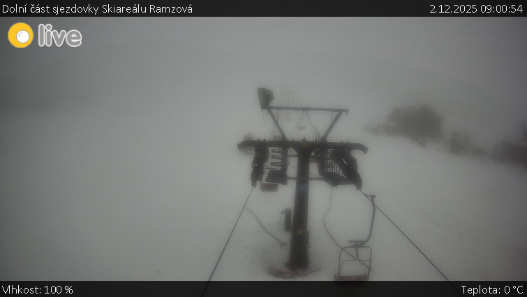 Horské atrakce Ramzová - Dolní část sjezdovky Skiareálu Ramzová - 2.12.2025 v 09:00