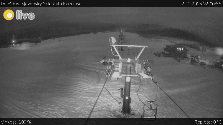 Horské atrakce Ramzová - Dolní část sjezdovky Skiareálu Ramzová - 2.12.2025 v 22:00