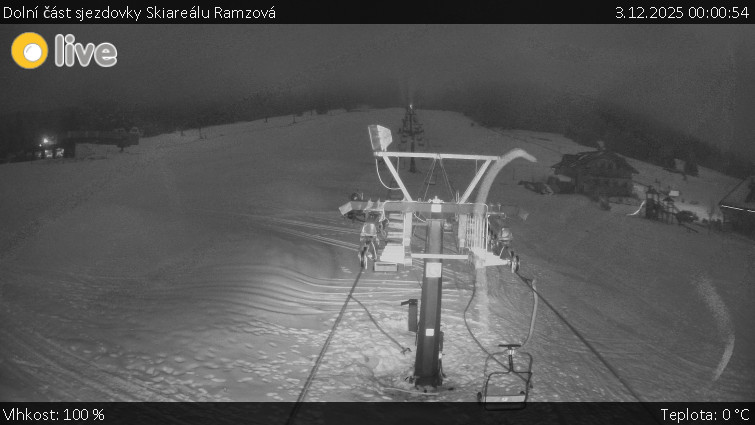 Horské atrakce Ramzová - Dolní část sjezdovky Skiareálu Ramzová - 3.12.2025 v 00:00