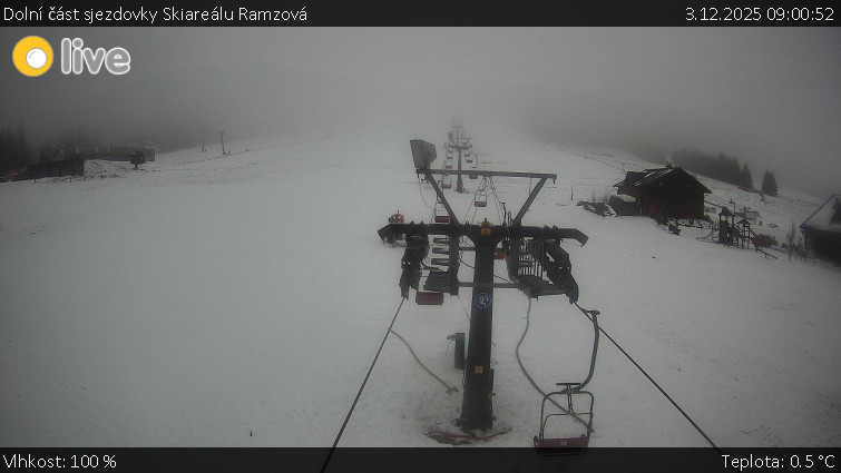 Horské atrakce Ramzová - Dolní část sjezdovky Skiareálu Ramzová - 3.12.2025 v 09:00
