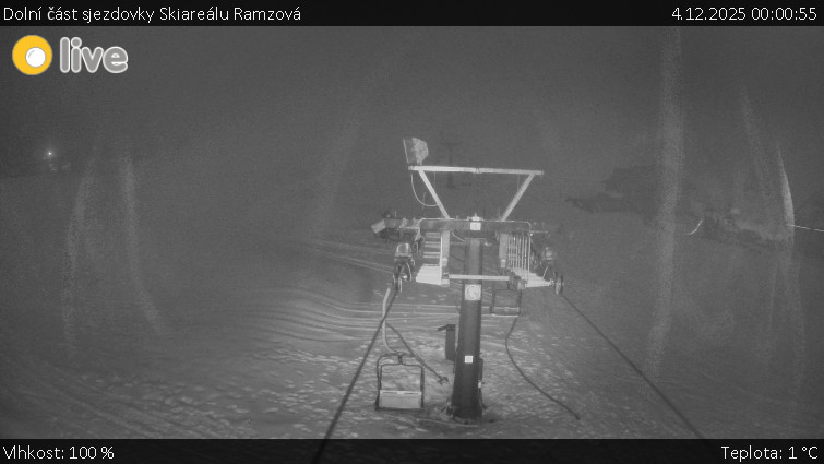 Horské atrakce Ramzová - Dolní část sjezdovky Skiareálu Ramzová - 4.12.2025 v 00:00