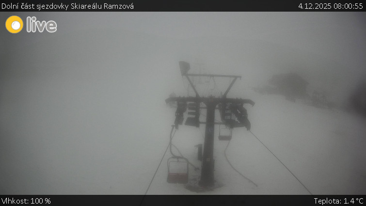 Horské atrakce Ramzová - Dolní část sjezdovky Skiareálu Ramzová - 4.12.2025 v 08:00