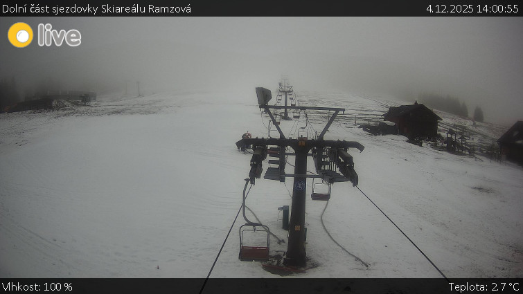 Horské atrakce Ramzová - Dolní část sjezdovky Skiareálu Ramzová - 4.12.2025 v 14:00